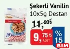 DESTAN ŞEKERLİ VANİLİN 10X5 G fiyat ve kampanya bilgisi